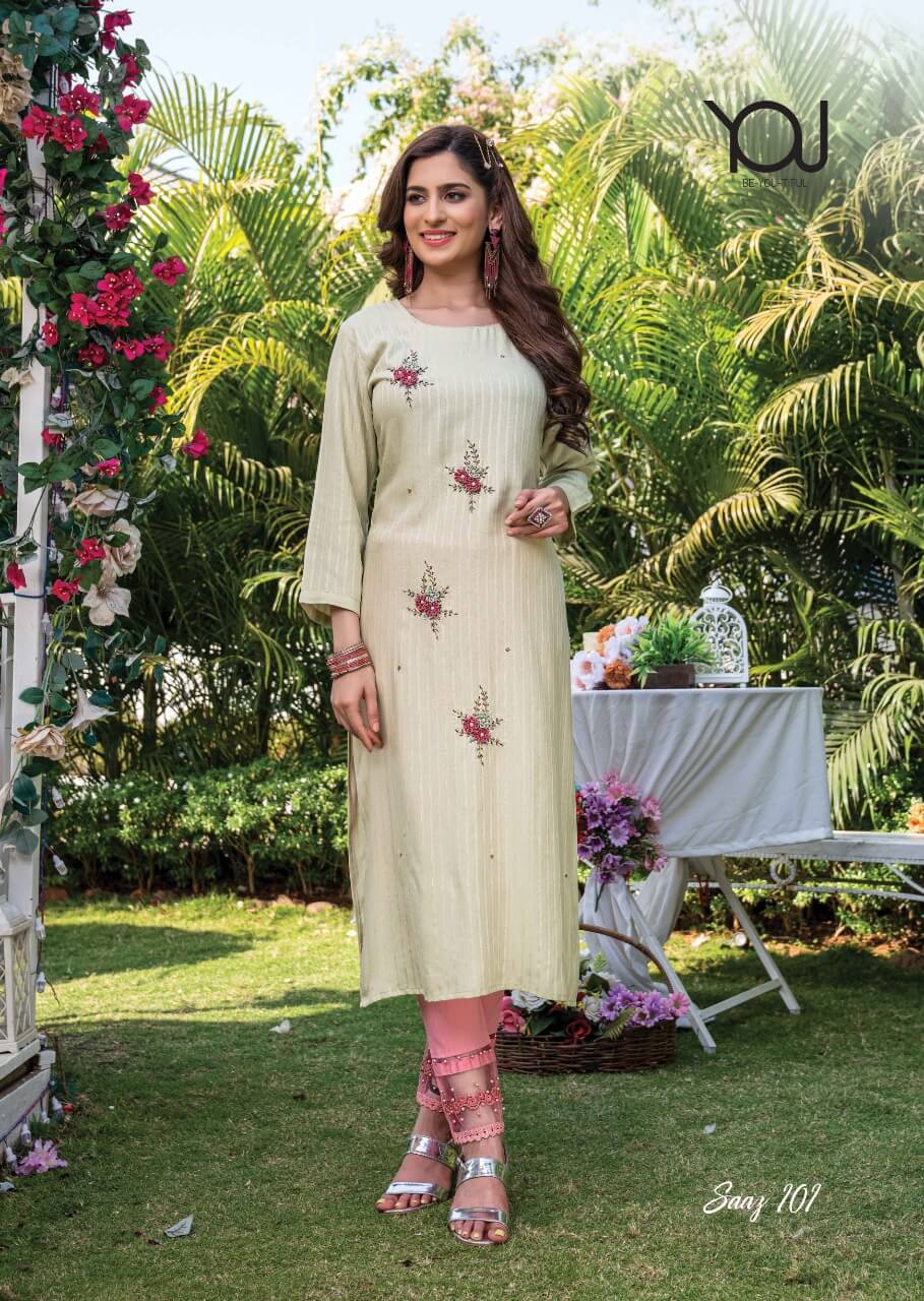 Wanna Saaz New Designer Fancy Ethnic Wear Kurti With Pant Collection